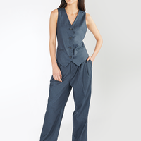 Blue Pleated Pants