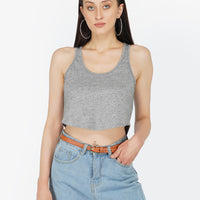 Grey Cropped Tank Top