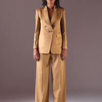 Camilla Double Breasted Blazer in Camel color