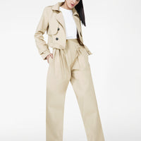 Beige Cropped Trench Coat