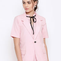 Pink half sleeves blazer