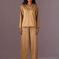 Ani Wrap style top in Camel Color