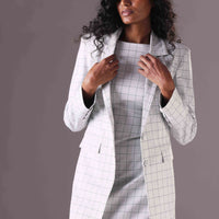 Anna Long Coat in color Grey