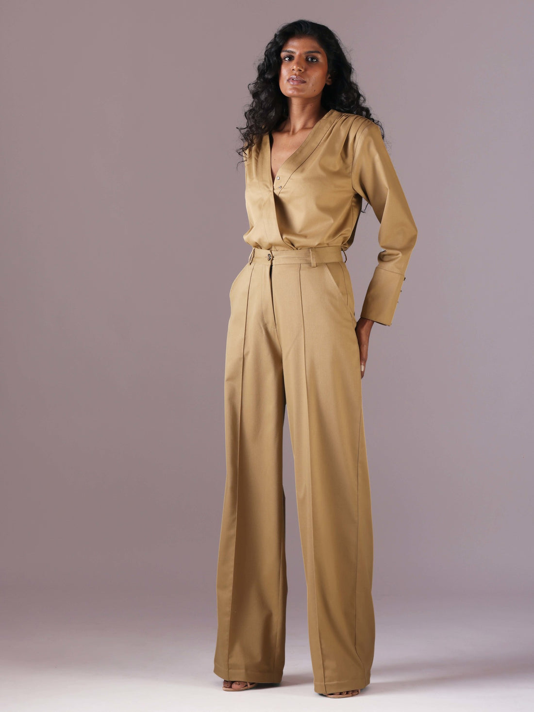Michele wide legged pants in Color Camel