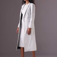 Anna Long Coat in color Grey