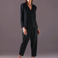 Marie Wrap style top in Color Black