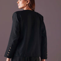 Marie Wrap style top in Color Black