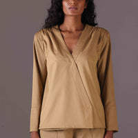 Ani Wrap style top in Camel Color