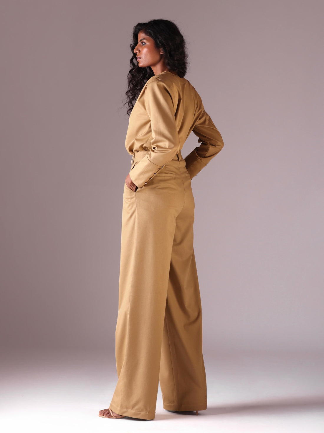 Michele wide legged pants in Color Camel