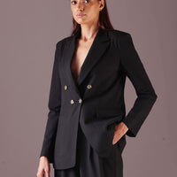 Sophia Double Breasted blazer in color black