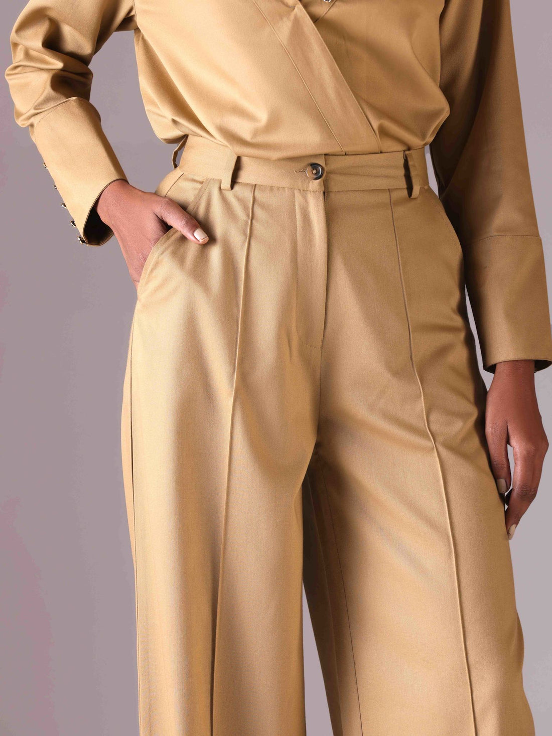 Michele wide legged pants in Color Camel