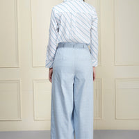 Pre-Order Asymmetric Stripe White Shirt