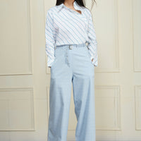 Pre-Order Asymmetric Stripe White Shirt