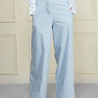 Pre-Order Powder Blue Self Check Trouser