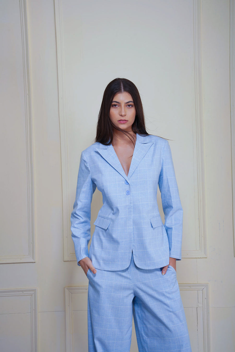 Pre-Order Powder Blue Blazer with back knot detail