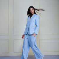 Pre-Order Powder Blue Blazer with back knot detail