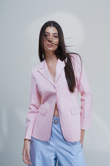 Patrizia Backless Blazer in Light Pink