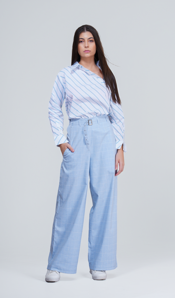 Lucia Wide Legged Pants in Light Blue